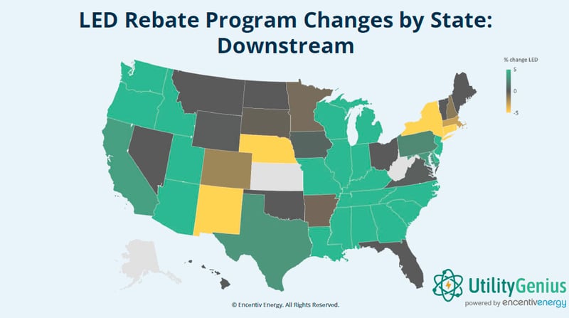 LED Rebate Program Changes By State: Downstream