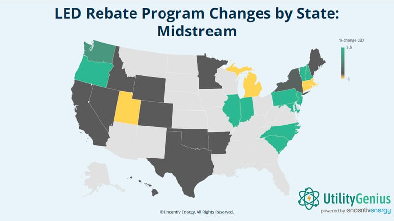 LED Rebate Program Changes By State: Midstream